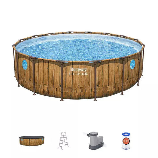 Piscina Bestway Redonda Steel ProMax Filtro+Acces 4,57X1.07M